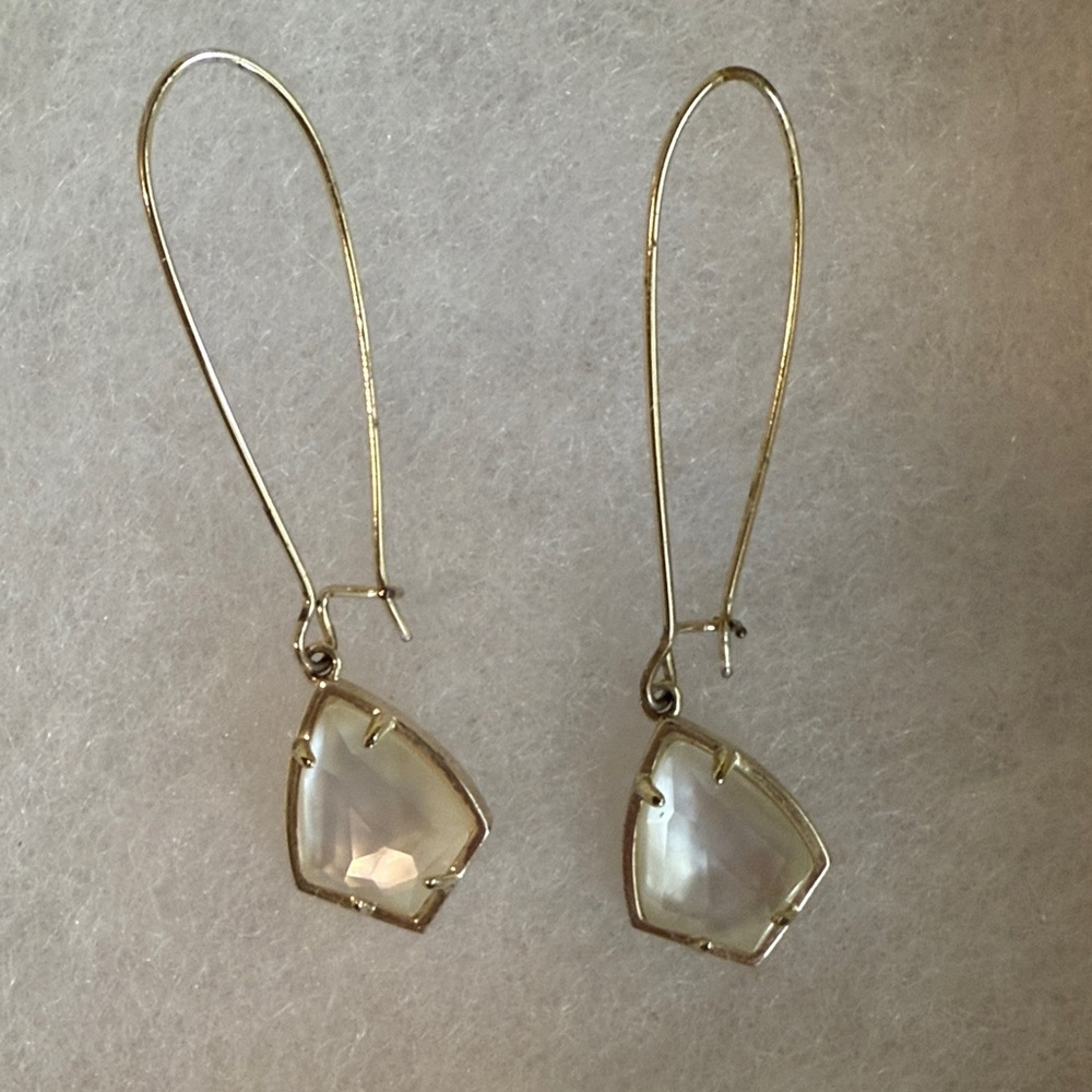 Kendra Scott Addie Gold Drop Earrings - Ivory Mother of Pearl